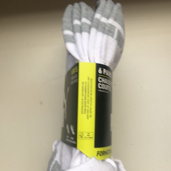 New Puma Socks Men’s Low Cut Socks 6 Pair White & Grey Athletic Casual Socks - Picture 5 of 12